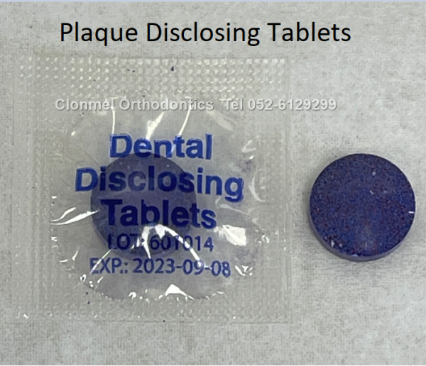 Plaque disclosing tablets in Orthodontic treatment. Clonmel Orthodontics